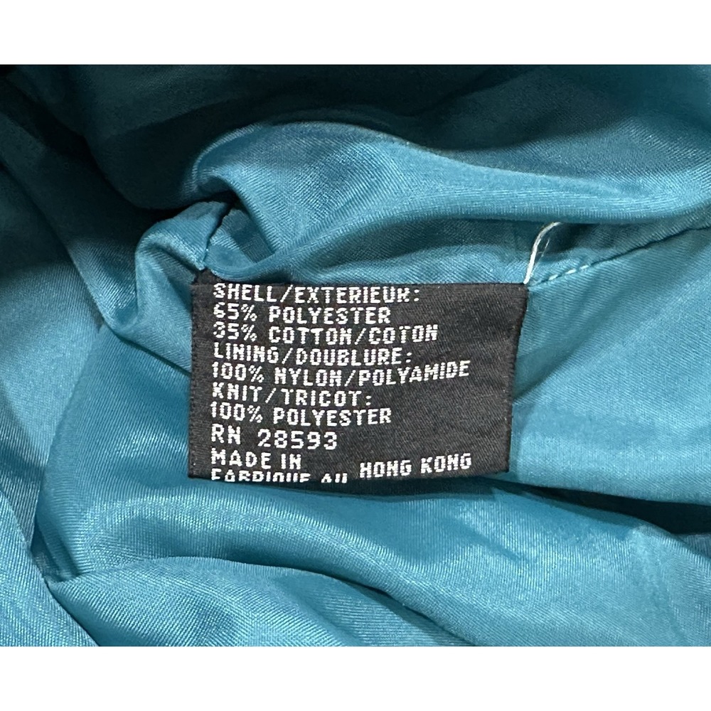 VINTAGE Members Only Jacket Men XLT Teal Turquoise Full Zip Racer Bomber 80s - Picture 11 of 11
